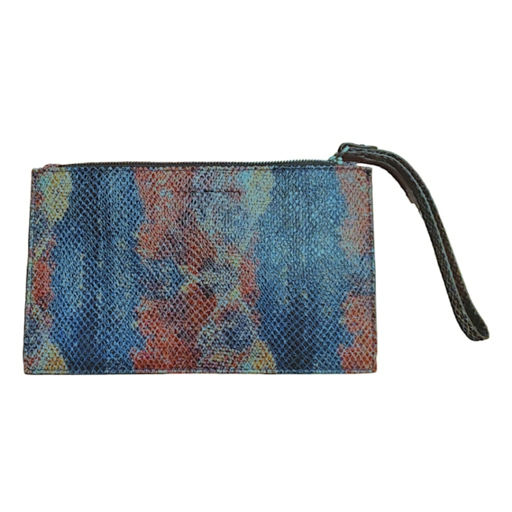 Aimee Kestenberg multicolor snakeskin leather wristlet 5.5 X 9